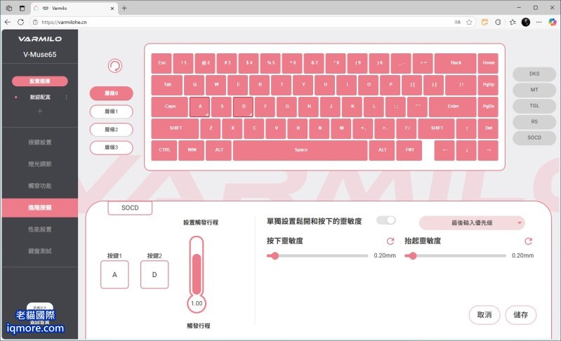 類比鍵盤：SOCD 功能介紹，另稱 Snappy Tappy、Snap Tap、FlashTap | 老貓國際有限公司  Iqmore International Co., Ltd.