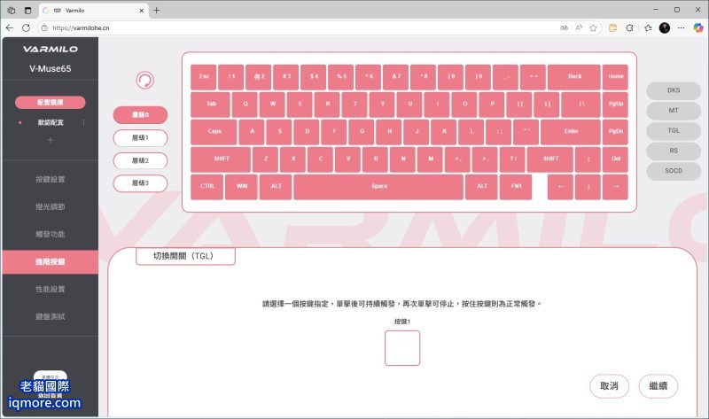 類比鍵盤：TGL (Toggle Key) 功能介紹 | 老貓國際有限公司  Iqmore International Co., Ltd.